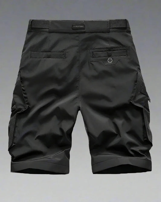 Essential Black Cargo Shorts - durable polyester shorts - Essential Black Cargo Shorts for Urban Living