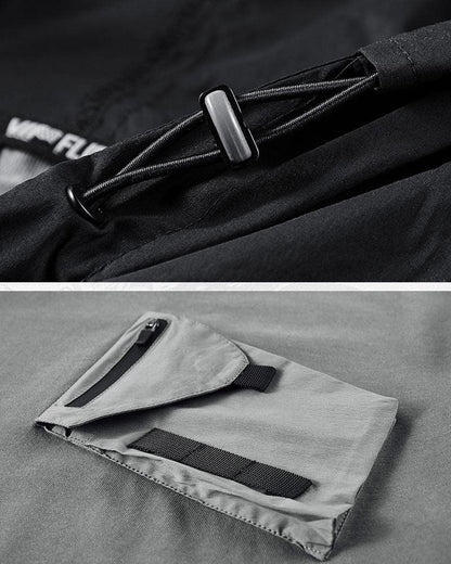 Essential Hooded Tee with Pockets -  gray - Essential Hooded Tee with Convenient Pockets