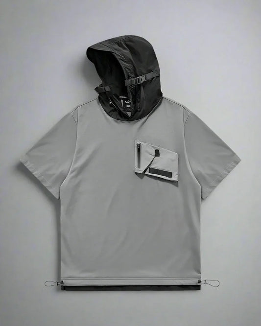 Essential Hooded Tee with Pockets - hooded tee - Essential Hooded Tee with Convenient Pockets