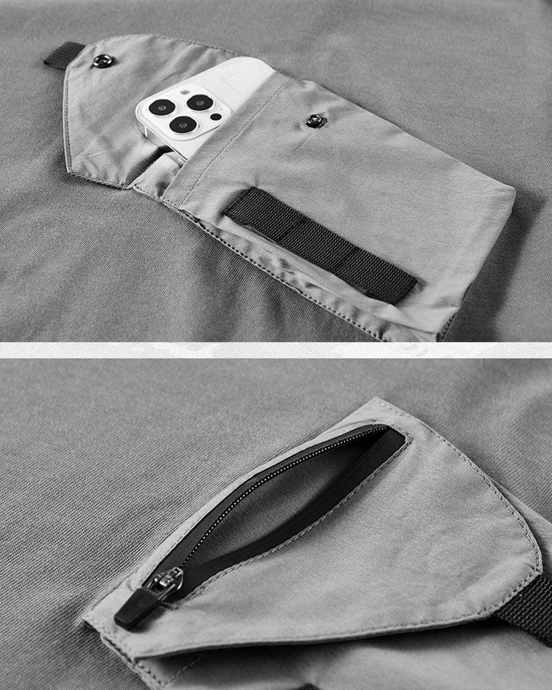 Essential Hooded Tee with Pockets -  lightweight - Essential Hooded Tee with Convenient Pockets