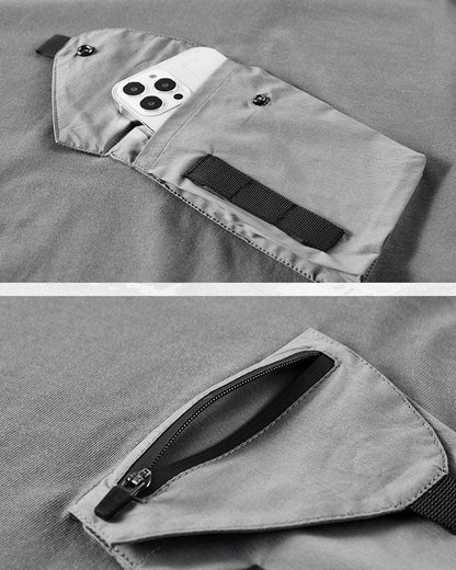 Essential Hooded Tee with Pockets -  lightweight - Essential Hooded Tee with Convenient Pockets