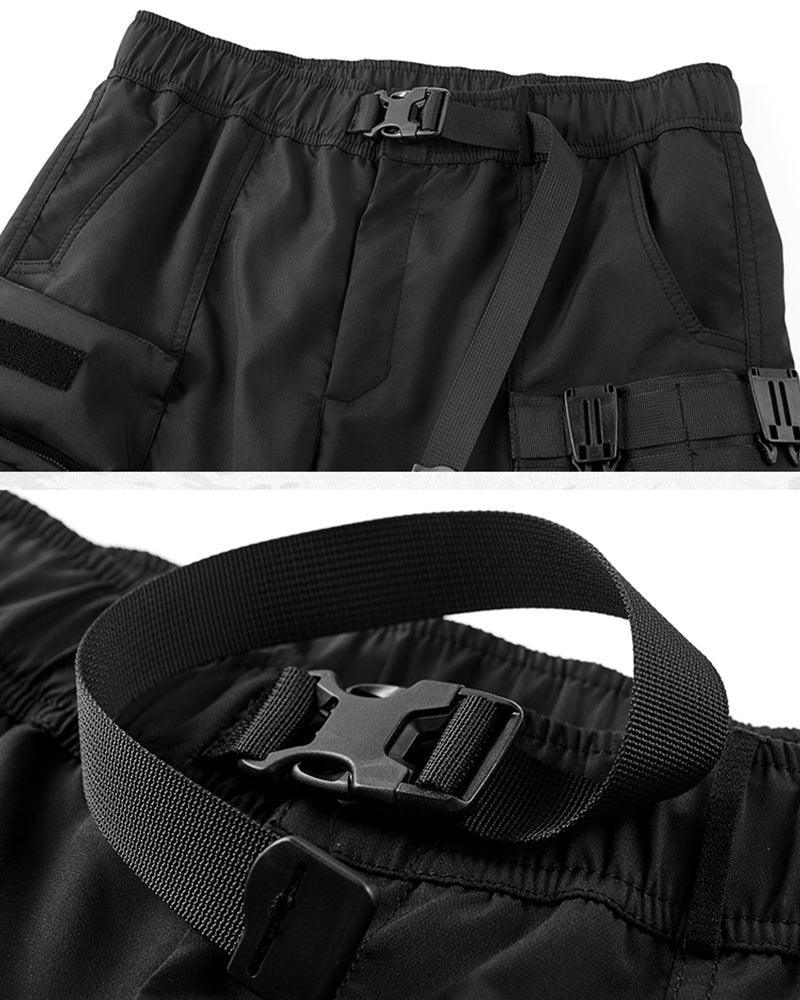 Essential Pocketed Cargo Shorts -  black techwear shorts - Versatile Pocketed Cargo Shorts for Active Days
