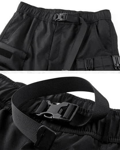 Essential Pocketed Cargo Shorts -  black techwear shorts - Versatile Pocketed Cargo Shorts for Active Days