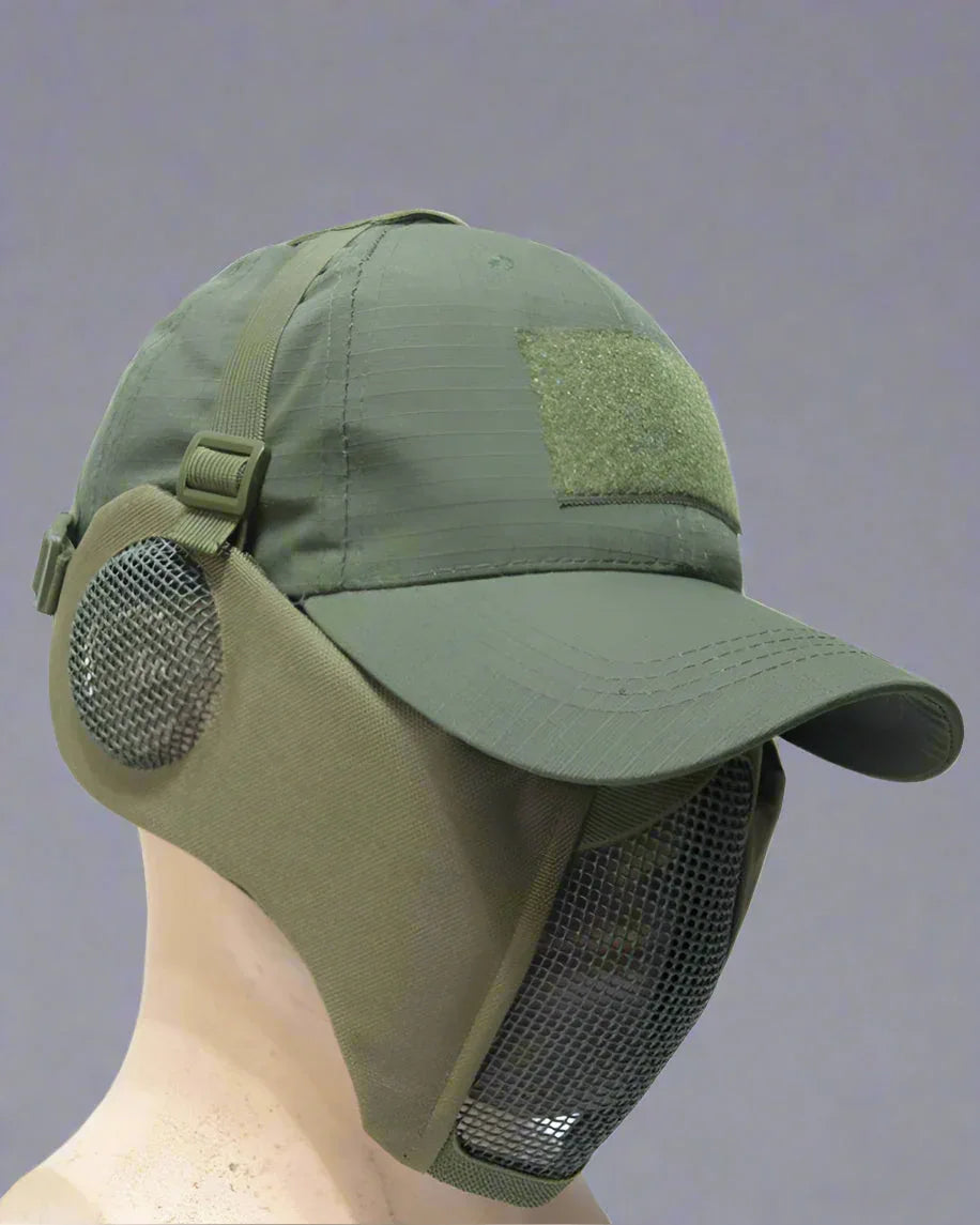 Explorer's Hat & Mask Duo - outdoor hat - Techwear Hat and Mask Duo for Outdoor Adventures
