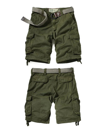 Explorer's Utility Cargo Shorts -  polyester nylon spandex shorts - Utility Cargo Shorts for Outdoor Adventures