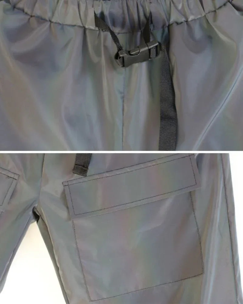 Eye-Catching Reflective Laser Trousers -  black trousers - Reflective Laser Trousers for Style and Safety