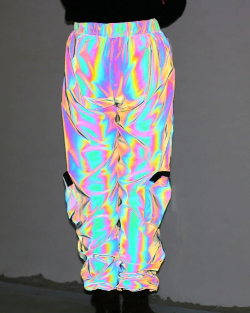 Eye-Catching Reflective Laser Trousers -  laser cut design pants - Reflective Laser Trousers for Style and Safety