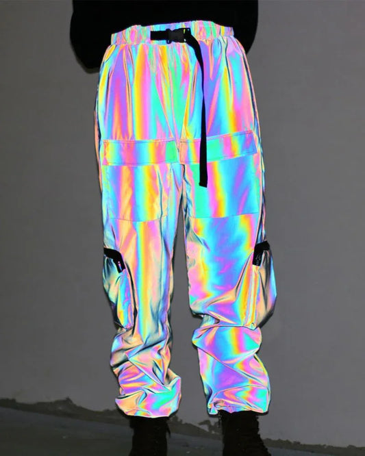 Eye-Catching Reflective Laser Trousers - reflective pants - Reflective Laser Trousers for Style and Safety