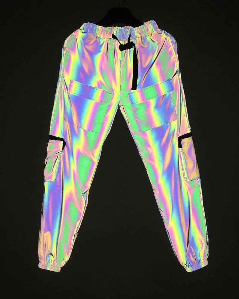 Eye-Catching Reflective Laser Trousers - reflective pants - Reflective Laser Trousers for Style and Safety