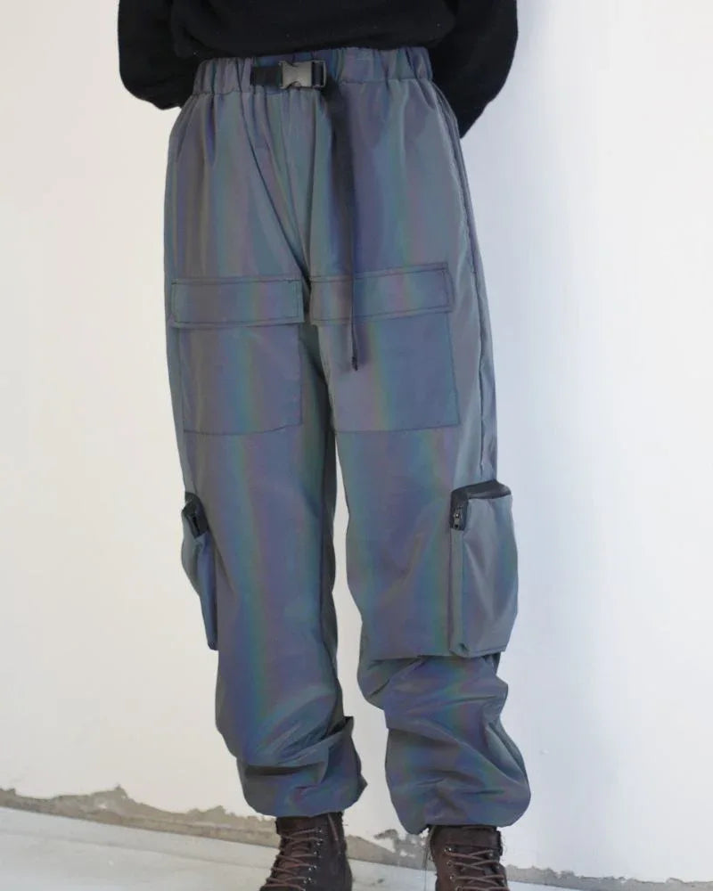 Eye-Catching Reflective Laser Trousers - stylish reflective pants - Reflective Laser Trousers for Style and Safety