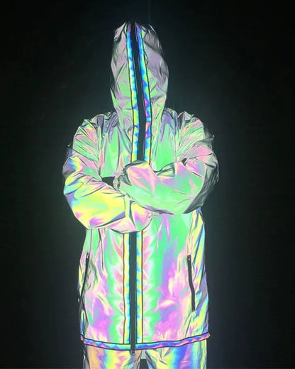 Eye-Catching Reflective Tech Jacket -  comfortable durable jacket - Reflective Tech Jacket for Urban Style and Comfort