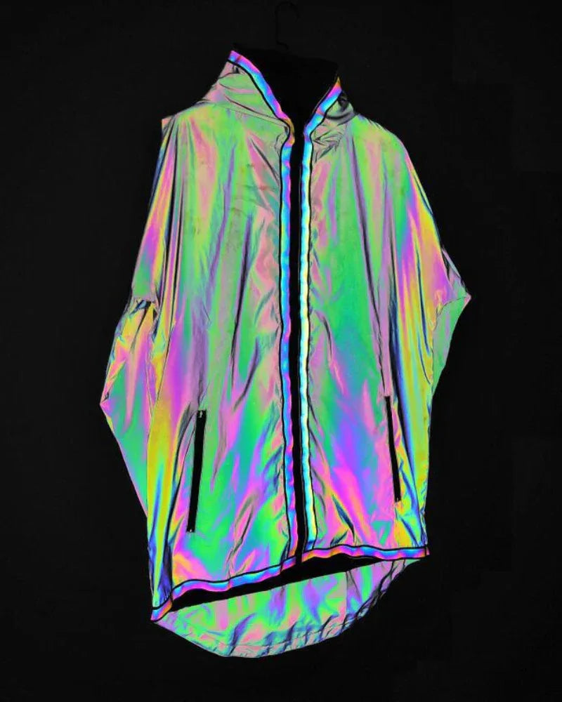 Eye-Catching Reflective Tech Jacket -  hooded jacket - Reflective Tech Jacket for Urban Style and Comfort