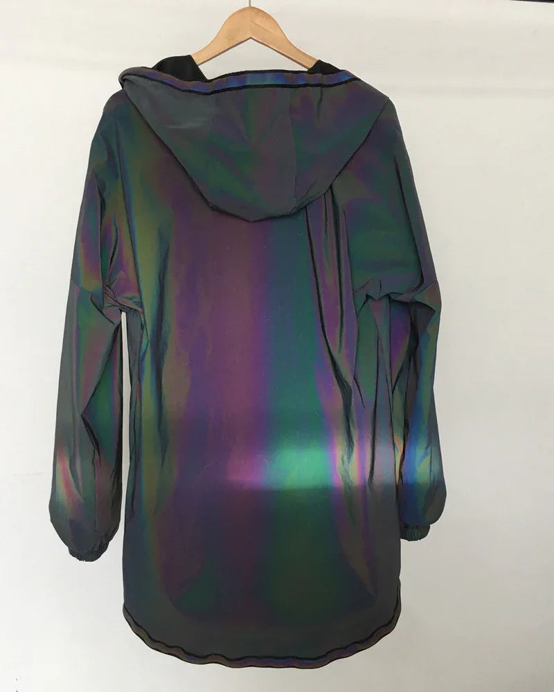 Eye-Catching Reflective Tech Jacket -  urban style - Reflective Tech Jacket for Urban Style and Comfort