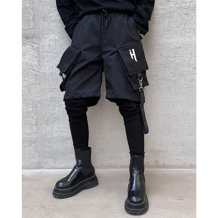 Faux Two-Piece Techwear Cargo Pants -  military style - Trendy Techwear Cargo Pants for Everyday Wear
