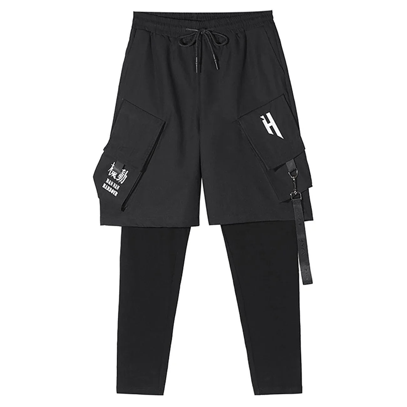 Faux Two-Piece Techwear Cargo Pants -  techwear - Trendy Techwear Cargo Pants for Everyday Wear