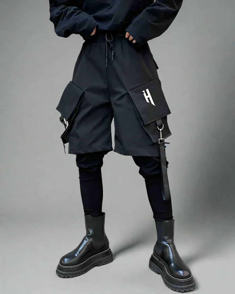Faux Two-Piece Techwear Cargo Pants - stylish cargo pants - Trendy Techwear Cargo Pants for Everyday Wear