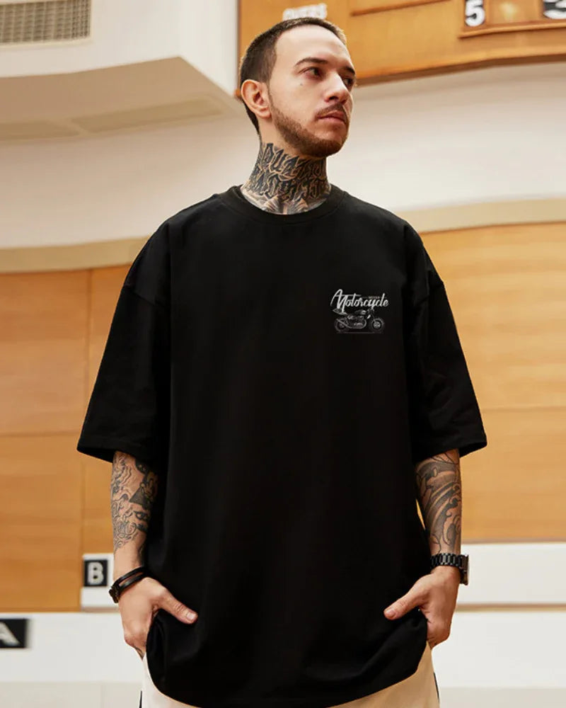 Fearless Oversized Biker Tee -  graphic t-shirt - Fearless Oversized Biker Tee for Street Style