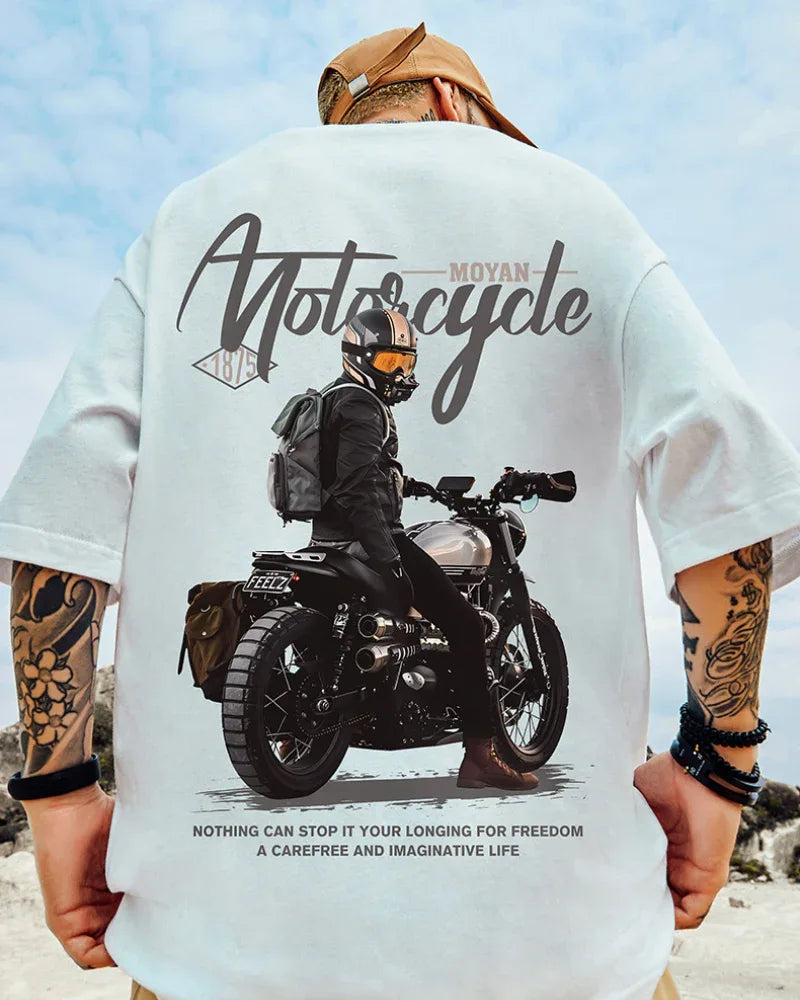 Fearless Oversized Biker Tee - motorcycle culture t-shirt - Fearless Oversized Biker Tee for Street Style