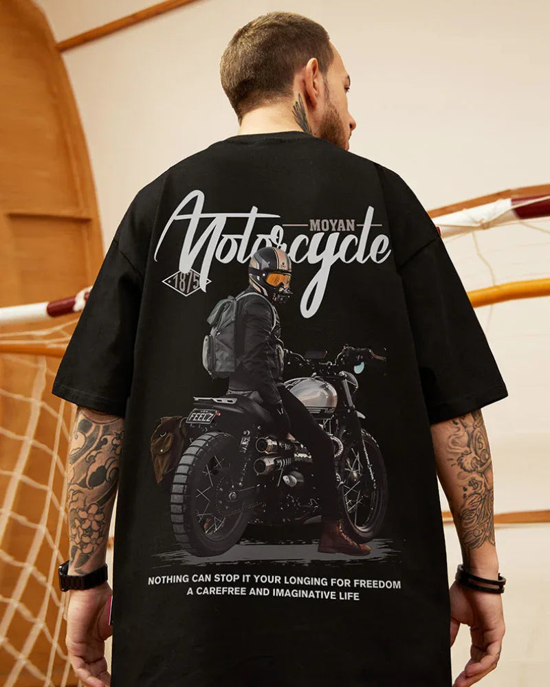 Fearless Oversized Biker Tee -  motorcycle shirt - Fearless Oversized Biker Tee for Street Style