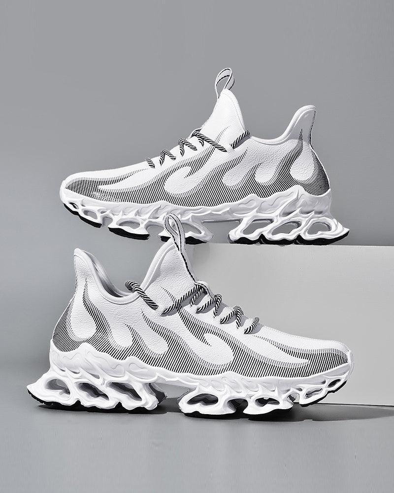 Fire-Infused Futuristic Kicks -  comfortable techwear sneakers - Futuristic Techwear Shoes for Modern Style