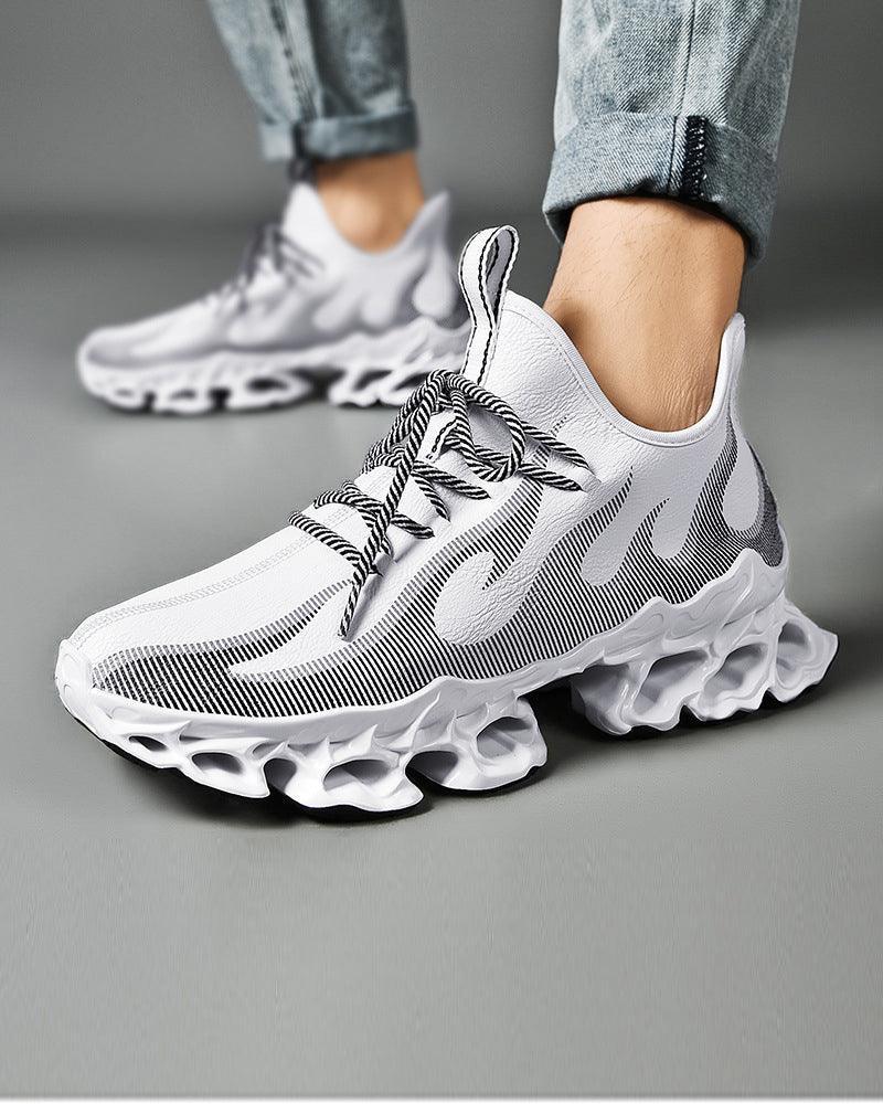 Fire-Infused Futuristic Kicks -  comfortable techwear sneakers - Futuristic Techwear Shoes for Modern Style