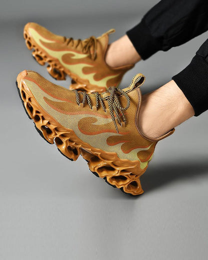 Fire-Infused Futuristic Kicks - techwear shoes - Futuristic Techwear Shoes for Modern Style