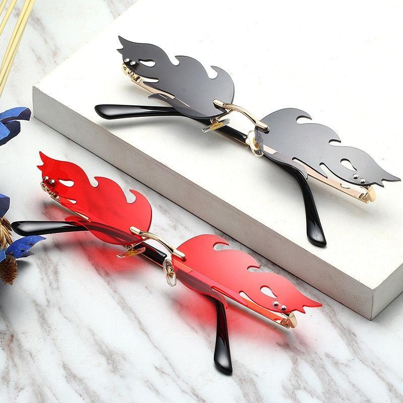 Flame Sunglasses - y2k-core - Trendy Flame Sunglasses with UV Protection
