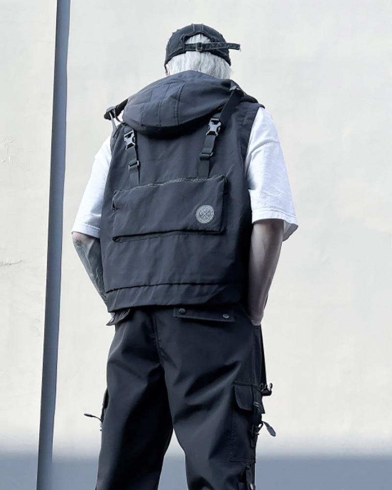 Multi-Pocket Hooded Cargo Vest