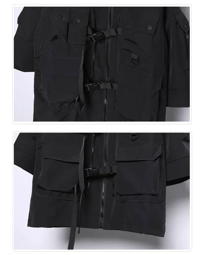 Futuristic Cyberpunk Cloak -  black cloak - Stylish Cyberpunk Cloak for Urban Adventures