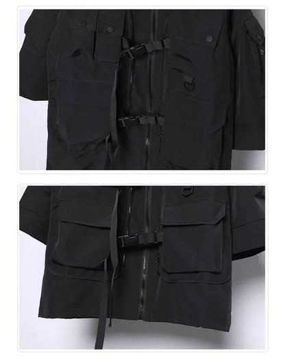 Futuristic Cyberpunk Cloak -  black cloak - Stylish Cyberpunk Cloak for Urban Adventures