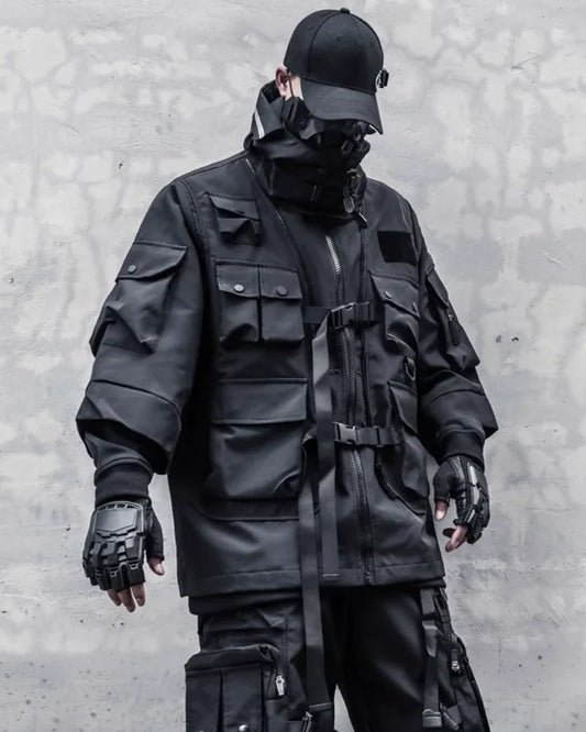 Futuristic Cyberpunk Cloak - durable techwear - Stylish Cyberpunk Cloak for Urban Adventures