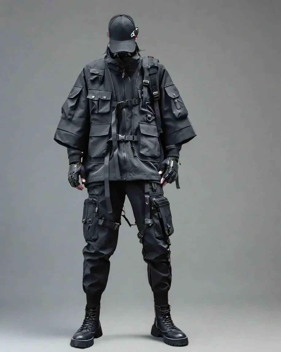 Futuristic Cyberpunk Cloak -  polyester robe - Stylish Cyberpunk Cloak for Urban Adventures