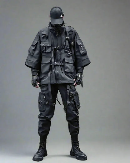Futuristic Cyberpunk Cloak -  polyester robe - Stylish Cyberpunk Cloak for Urban Adventures