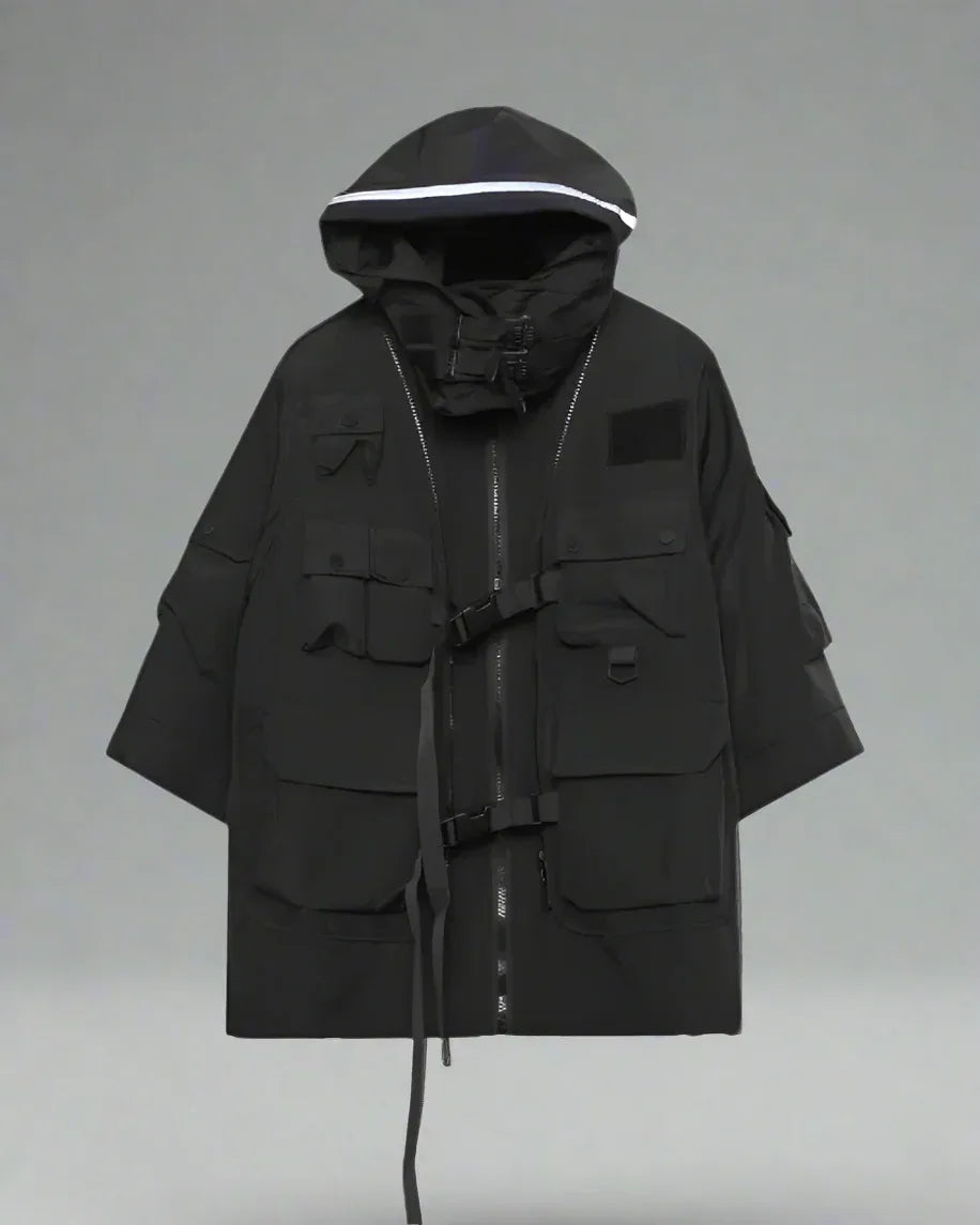 Futuristic Cyberpunk Cloak -  techwear - Stylish Cyberpunk Cloak for Urban Adventures
