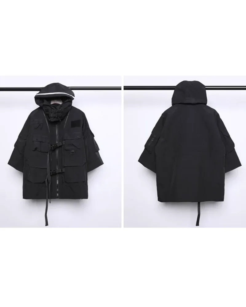 Futuristic Cyberpunk Cloak -  urban streetwear - Stylish Cyberpunk Cloak for Urban Adventures