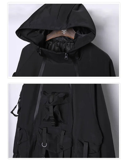 Futuristic Cyberpunk Hooded Jacket -  hooded jacket - Stylish Cyberpunk Hooded Jacket for Urban Wear