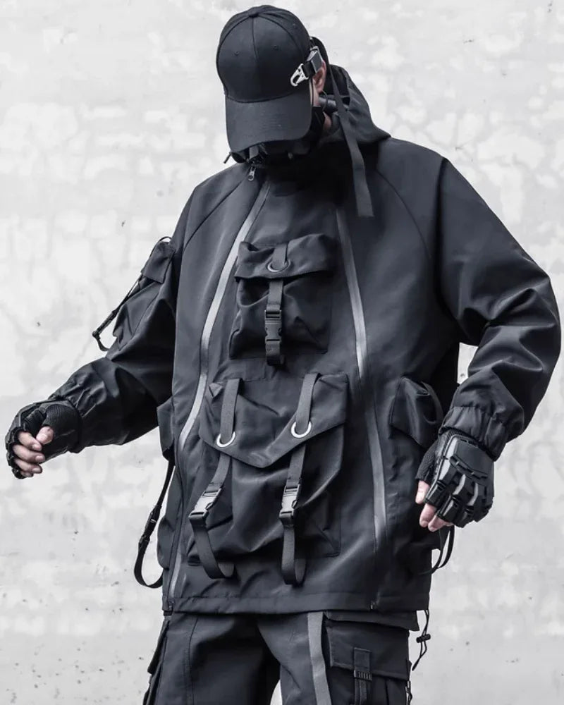 Futuristic Cyberpunk Hooded Jacket -  hooded jacket - Stylish Cyberpunk Hooded Jacket for Urban Wear