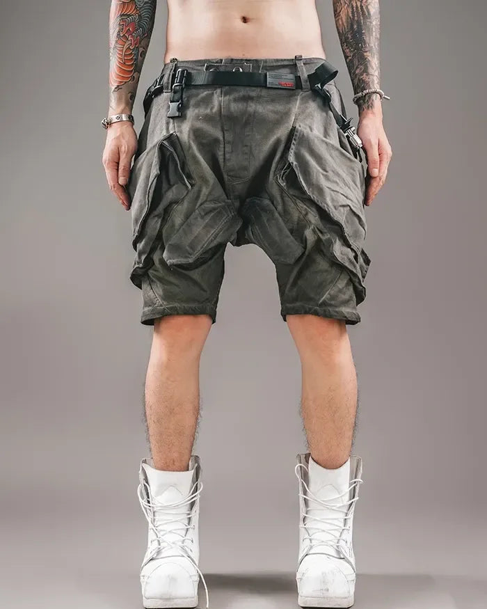 Futuristic Cyberpunk Style Shorts - cyberpunk shorts - Futuristic Cyberpunk Style Shorts for Urban Wear