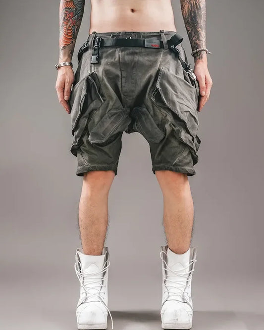 Futuristic Cyberpunk Style Shorts - cyberpunk shorts - Futuristic Cyberpunk Style Shorts for Urban Wear
