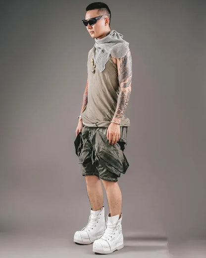 Futuristic Cyberpunk Style Shorts - cyberpunk shorts - Futuristic Cyberpunk Style Shorts for Urban Wear