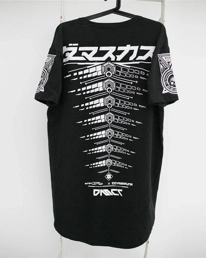 Futuristic Cyberpunk Tech T-Shirt -  urban environment - Futuristic Cyberpunk Tech T-Shirt for Urban Wear