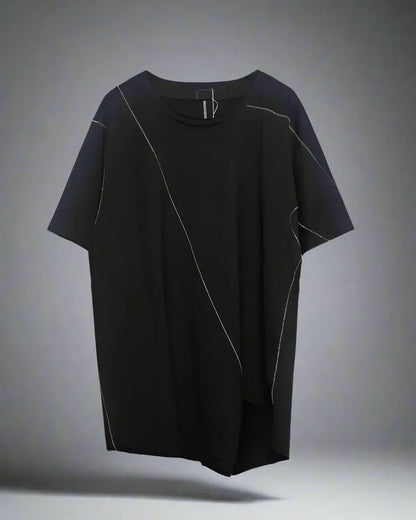 Futuristic Geometry Tech Tee -  cotton techwear - Futuristic Geometry Tech Tee for Unique Style