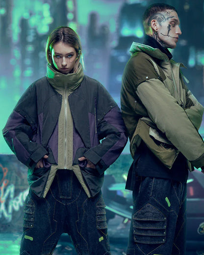 Futuristic Hacker Urban Jacket -  ninja aesthetic - Futuristic Hacker Urban Jacket for Modern Looks