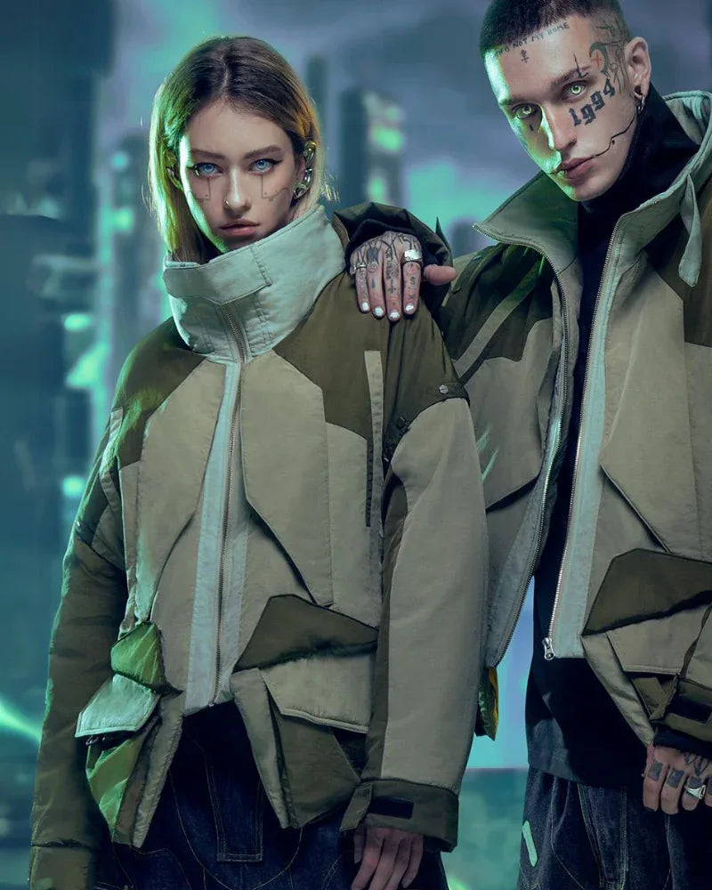 Futuristic Hacker Urban Jacket -  techwear - Futuristic Hacker Urban Jacket for Modern Looks