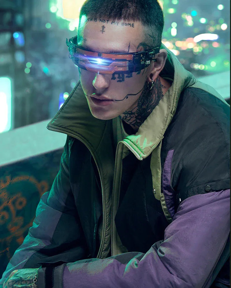 Futuristic Hacker Urban Jacket - techwear jacket - Futuristic Hacker Urban Jacket for Modern Looks