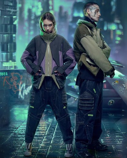 Futuristic Hacker Urban Jacket -  urban explorer style - Futuristic Hacker Urban Jacket for Modern Looks