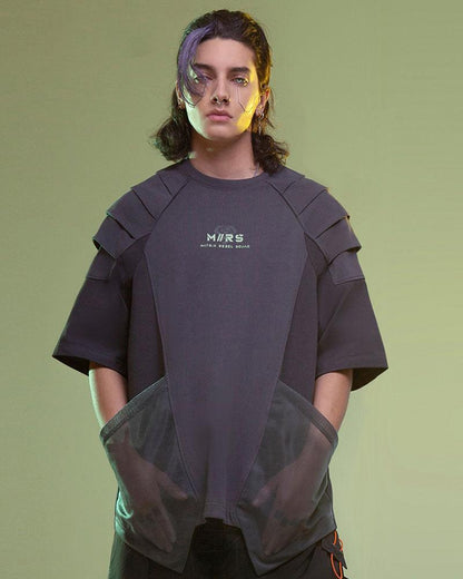 Futuristic Mech Graphic T-Shirt - cyberpunk-inspired clothing - Futuristic Mech Graphic T-Shirt for Everyday Style