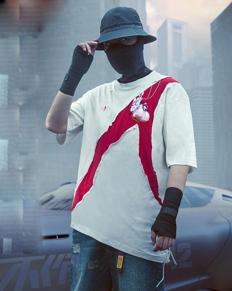 Futuristic Mechanical Heart T-Shirt -  techwear - Futuristic Mechanical Heart T-Shirt for Bold Style