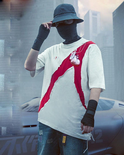 Futuristic Mechanical Heart T-Shirt -  techwear - Futuristic Mechanical Heart T-Shirt for Bold Style