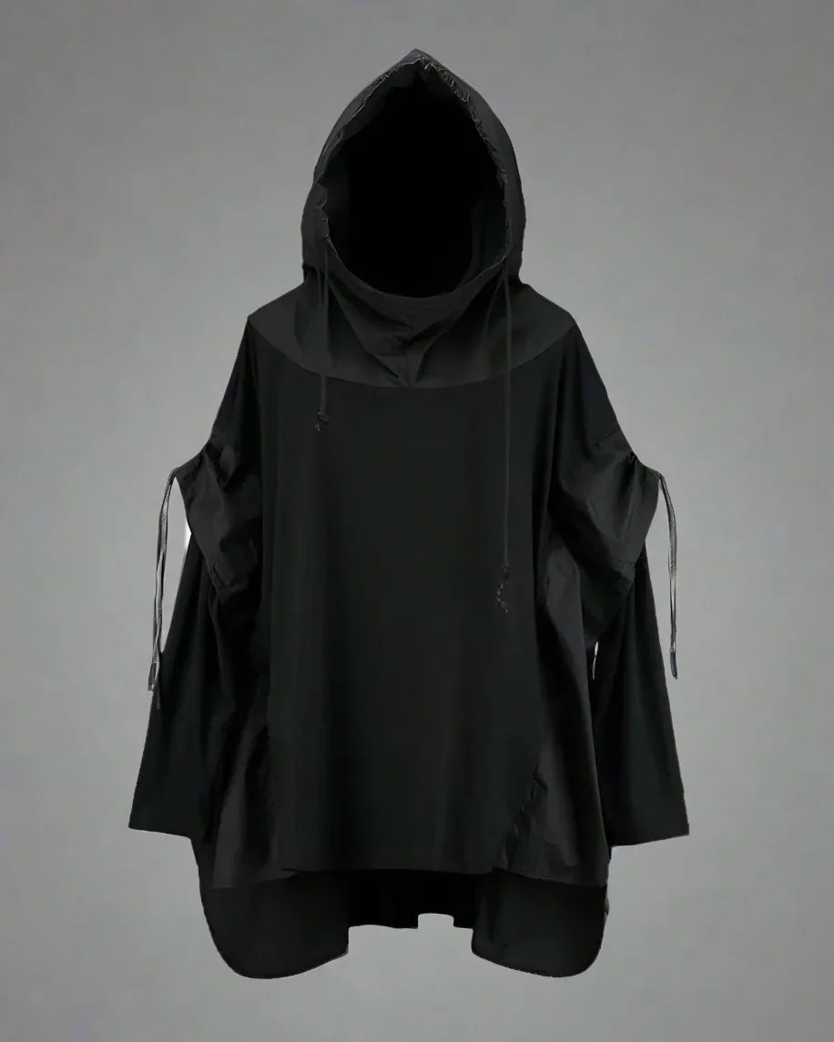 Futuristic Ninja Cape Hoodie -  spring summer wear - Futuristic Ninja Cape Hoodie for All Seasons